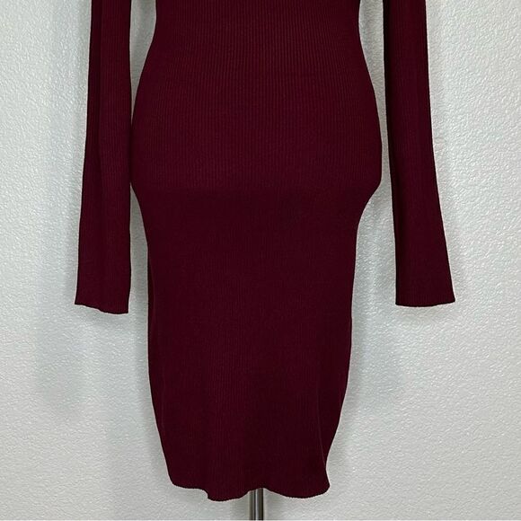Fashion Nova Burgundy Arie Sweater Mini Dress - Picture 5 of 13
